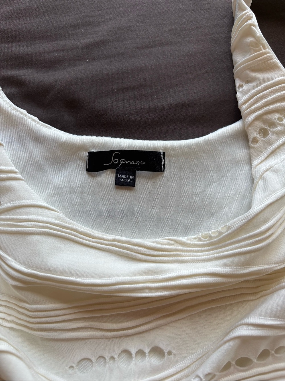 Soprano Cream Wave-Textured Mini Dress - Picture 3 of 7
